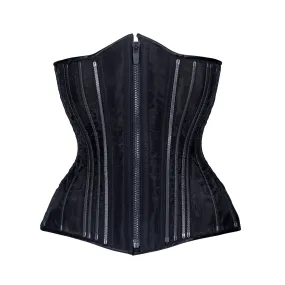 Black Fine Mesh No Line Corset, Hourglass Silhouette, Long