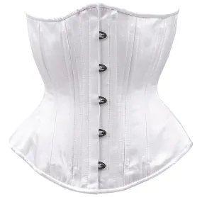 White Satin Corset, Hourglass Silhouette, Regular