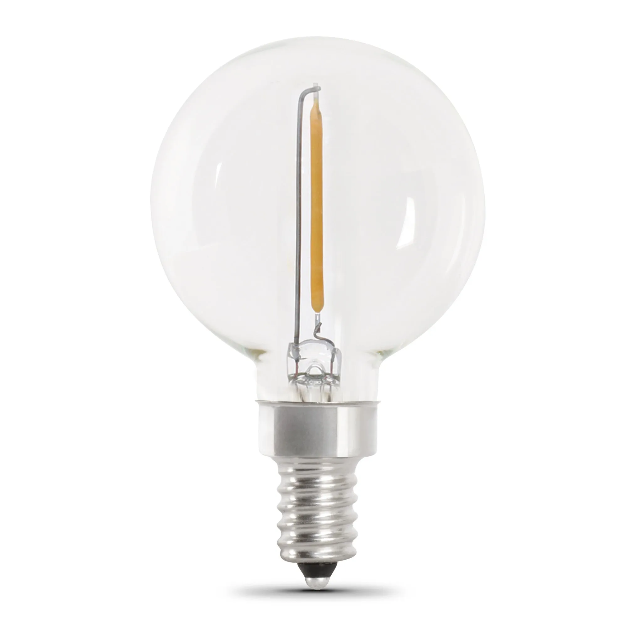 1W (11W Equivalent) Warm White (2200K) G16 ½ Candelabra Base (E12 Replacement) Globe String Light Replacement Bulb (4-Pack)