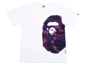 A Bathing Ape Color Camo Side Big Ape Head Tee in White/Purple