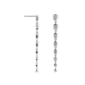 A Sparkling Elegance Graduated Bezel Drop Earrings