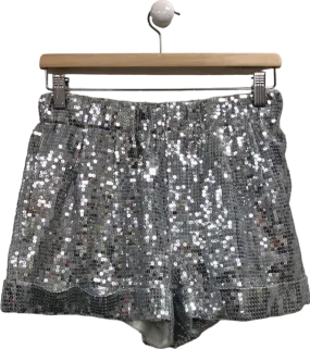 Alice   Olivia Silver Sequin Shorts