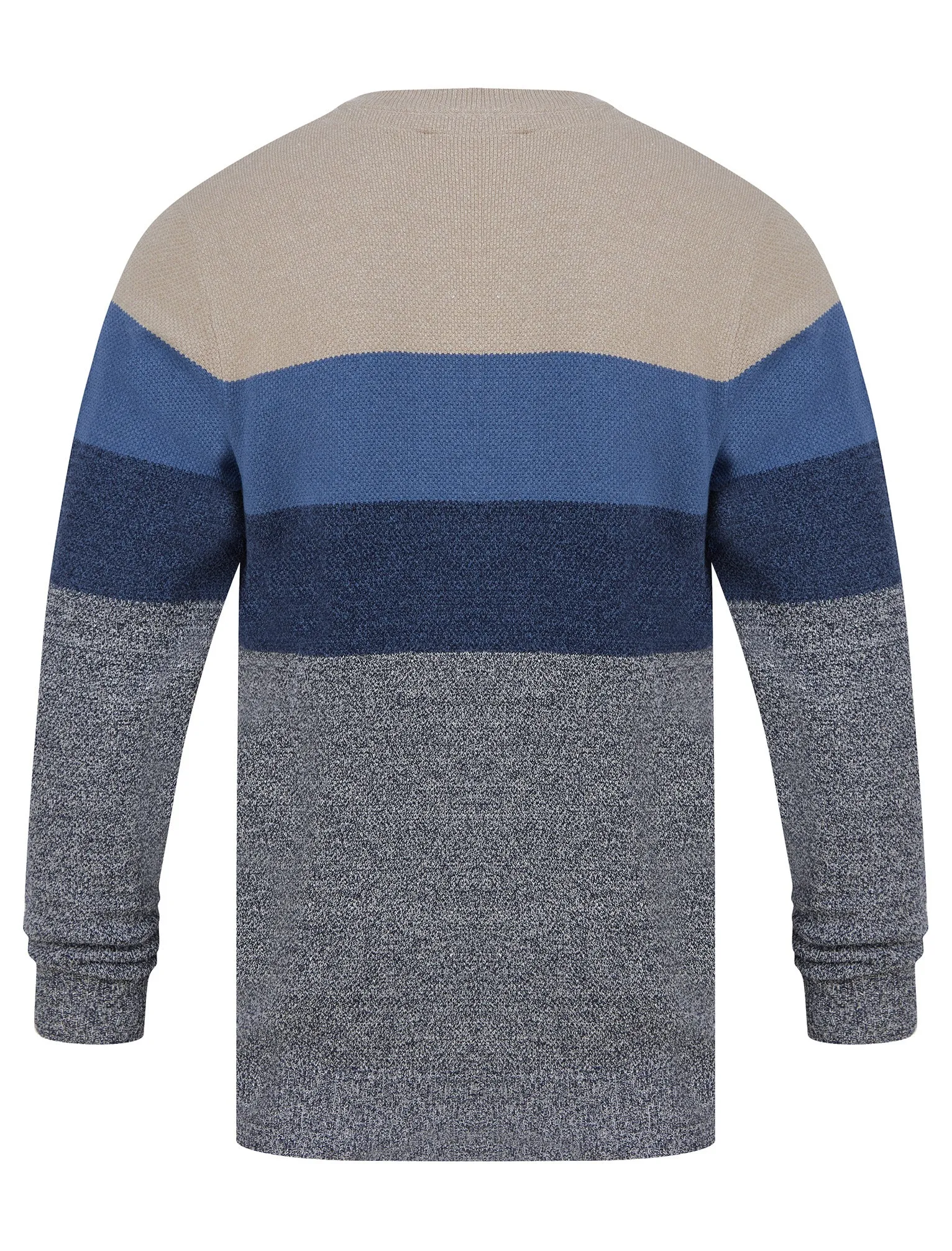 Andoh Crew Neck Textured Knit Cotton Rich Colour Block Jumper in Beige - Tokyo Laundry