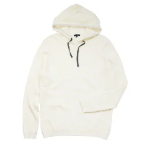 Austin Ribbed Knit White Hoodie