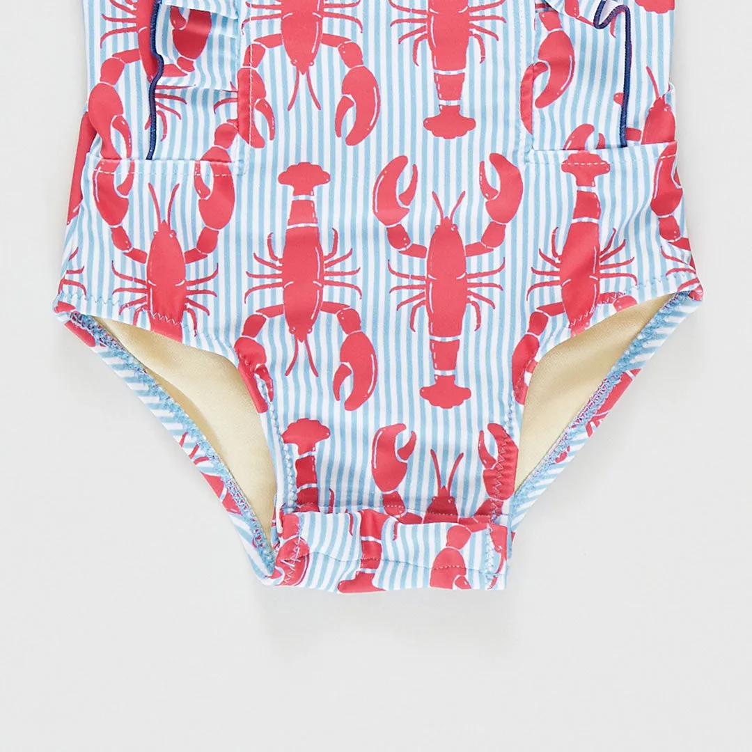 Baby Girls Katniss Suit - Lobster Stripe