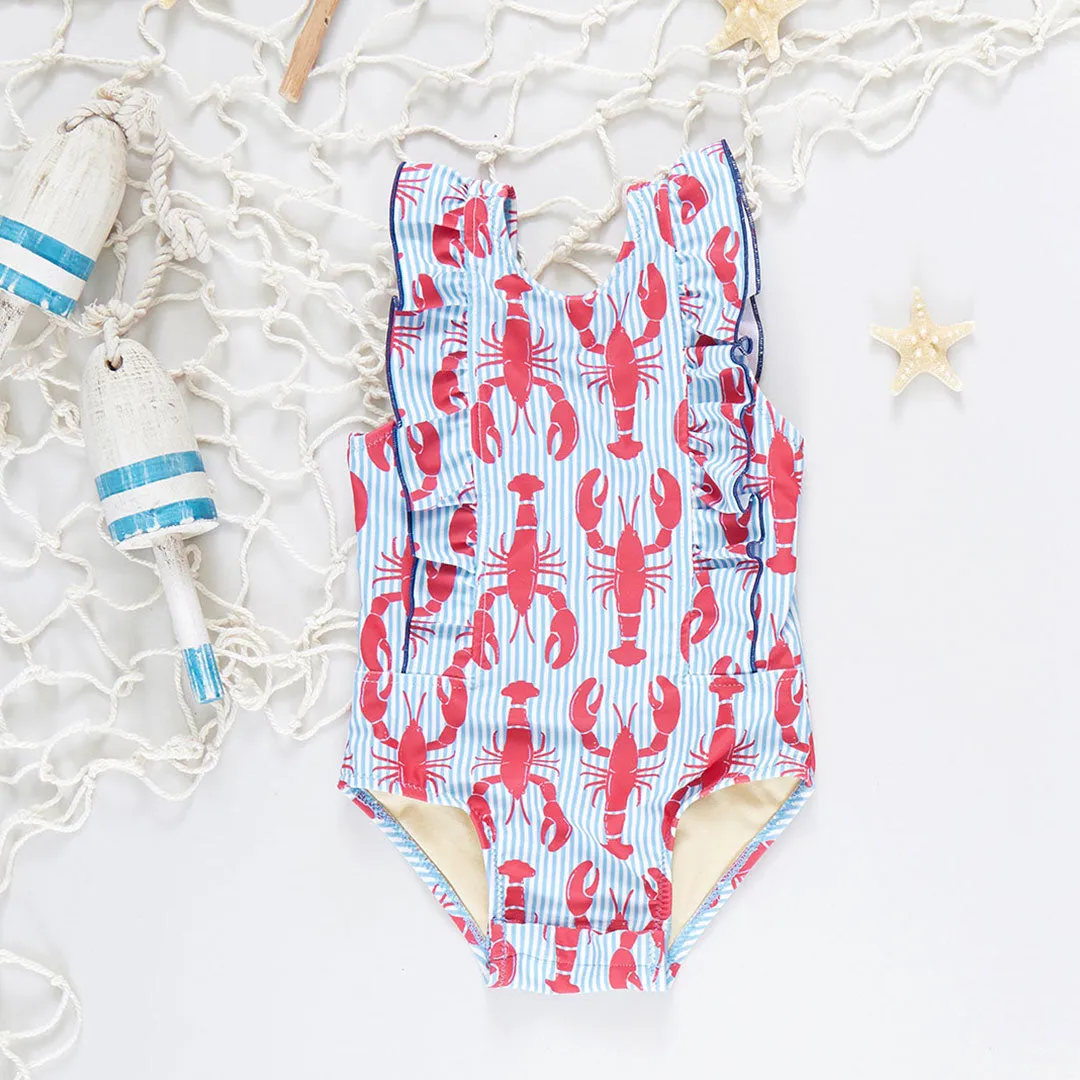 Baby Girls Katniss Suit - Lobster Stripe