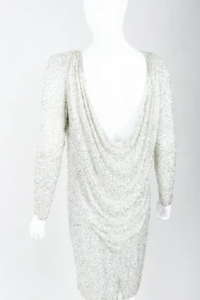 Beaded Cowl Back Dress