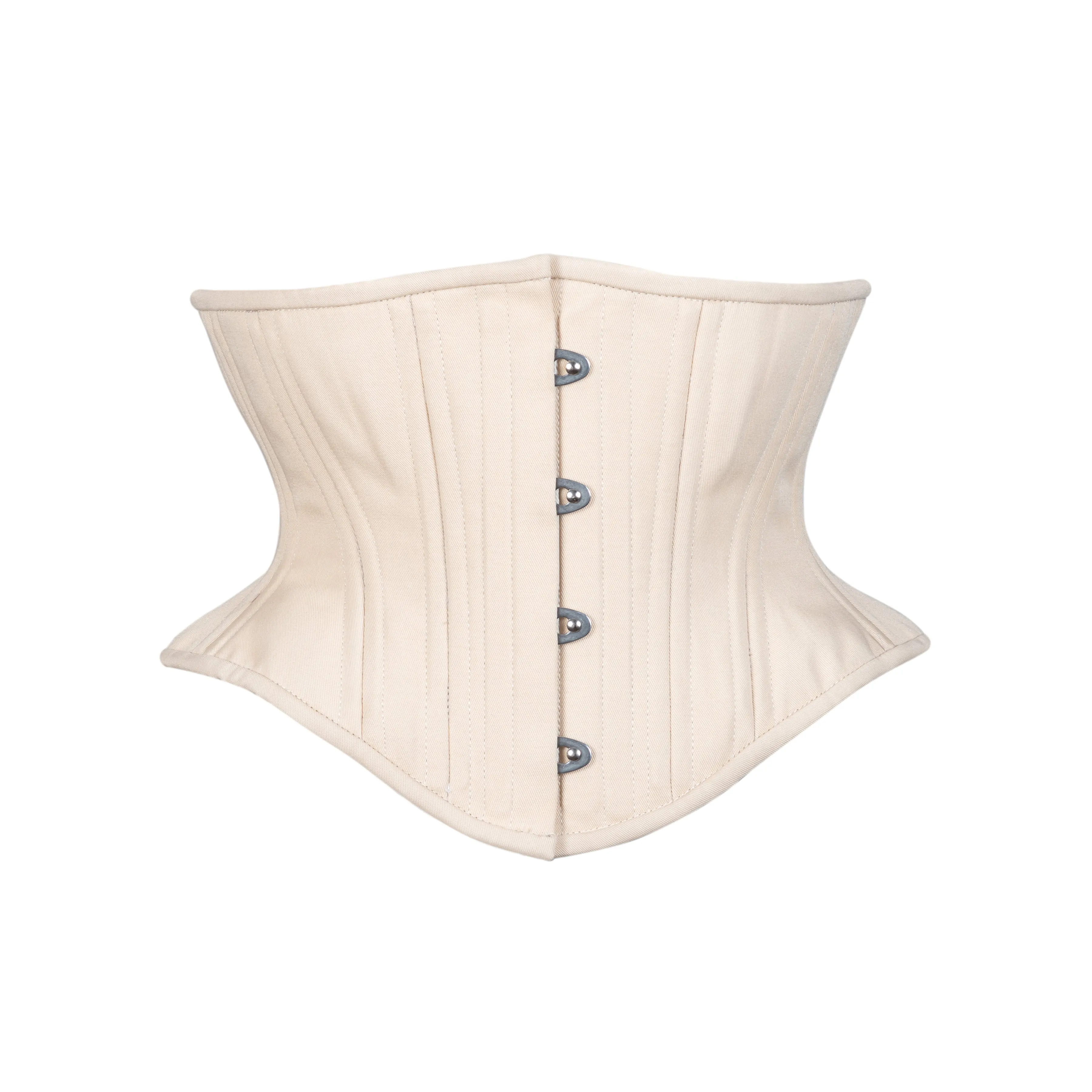 Beige Cotton Corset, Hourglass Silhouette, Short