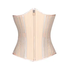 Beige Fine Mesh No Line Corset, Slim Silhouette, Regular