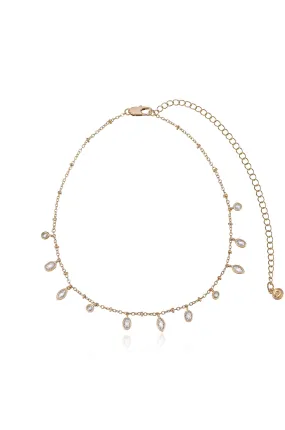 Bezel Crystal Charm Choker