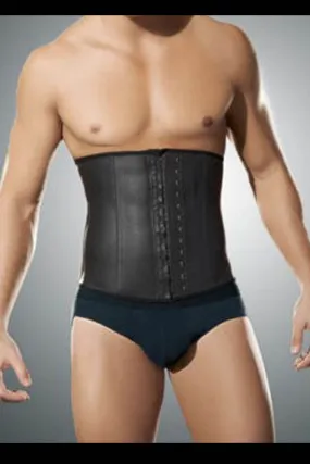 BfM Mens Steel Boned Latex Waist Training Corset Shapewear