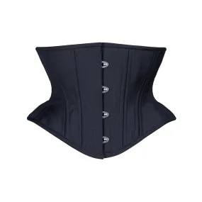 Black Cashmere Corset, Hourglass Silhouette, Short