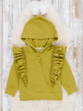 Bright Green Ruffle Hoodie