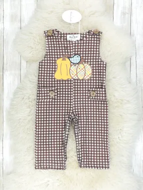 Brown Checked Pumpkin Romper