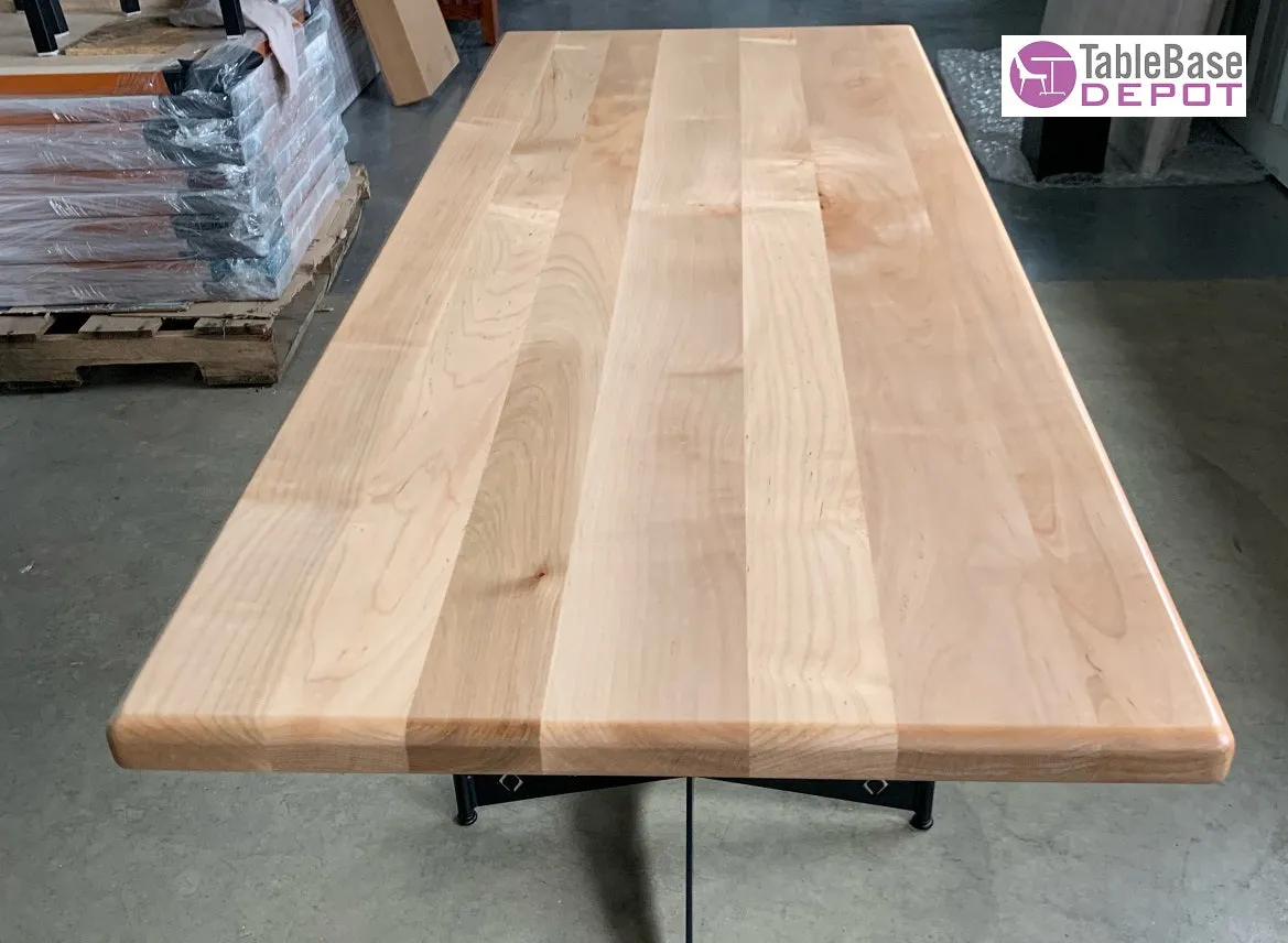 Clean Strip Plank Classic Maple Restaurant Table Top Custom Sizes