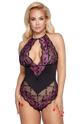 Cottelli Curves Plus Size Black Pink Body