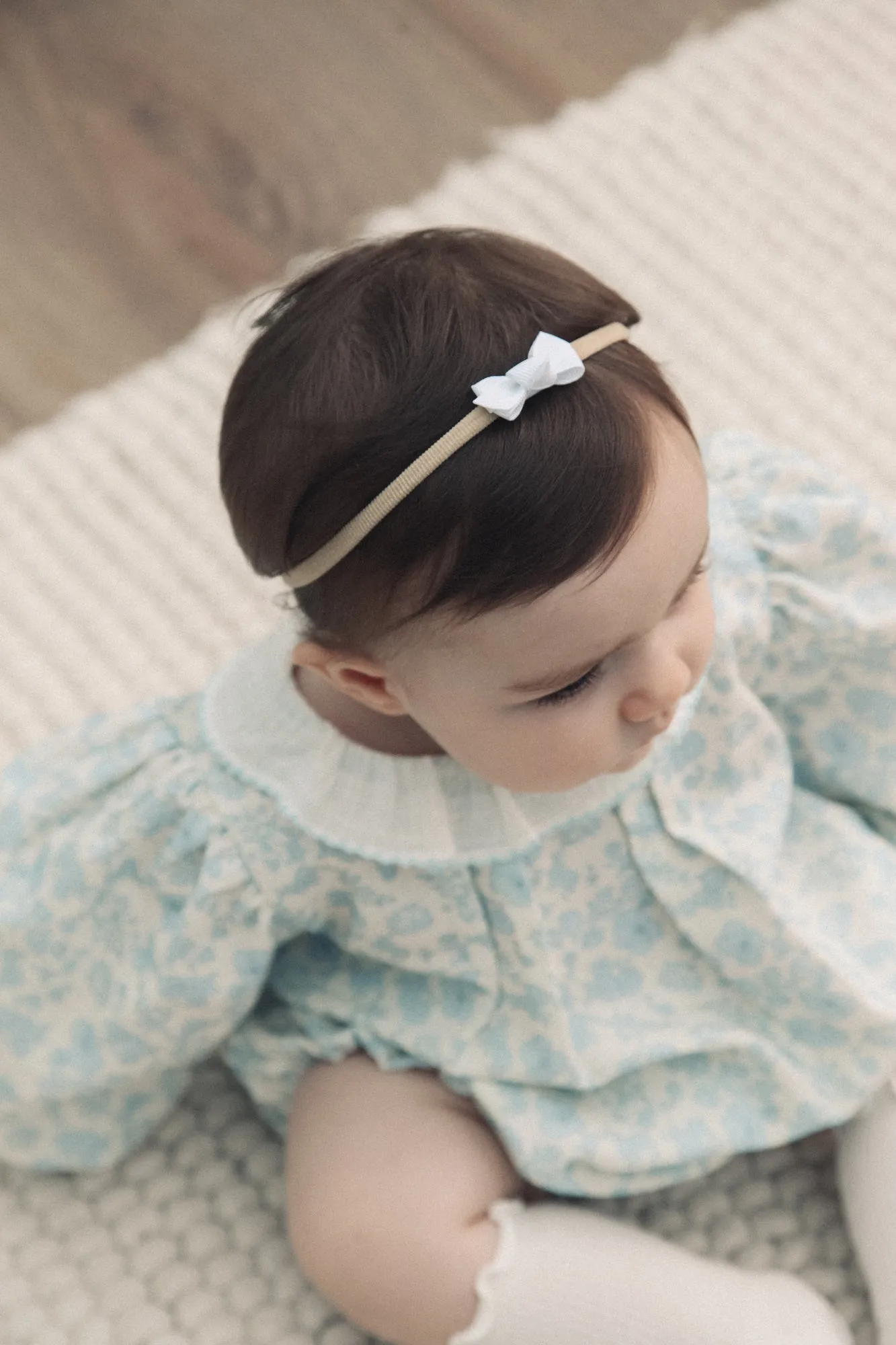 Dainty Mini Bow Headband in White