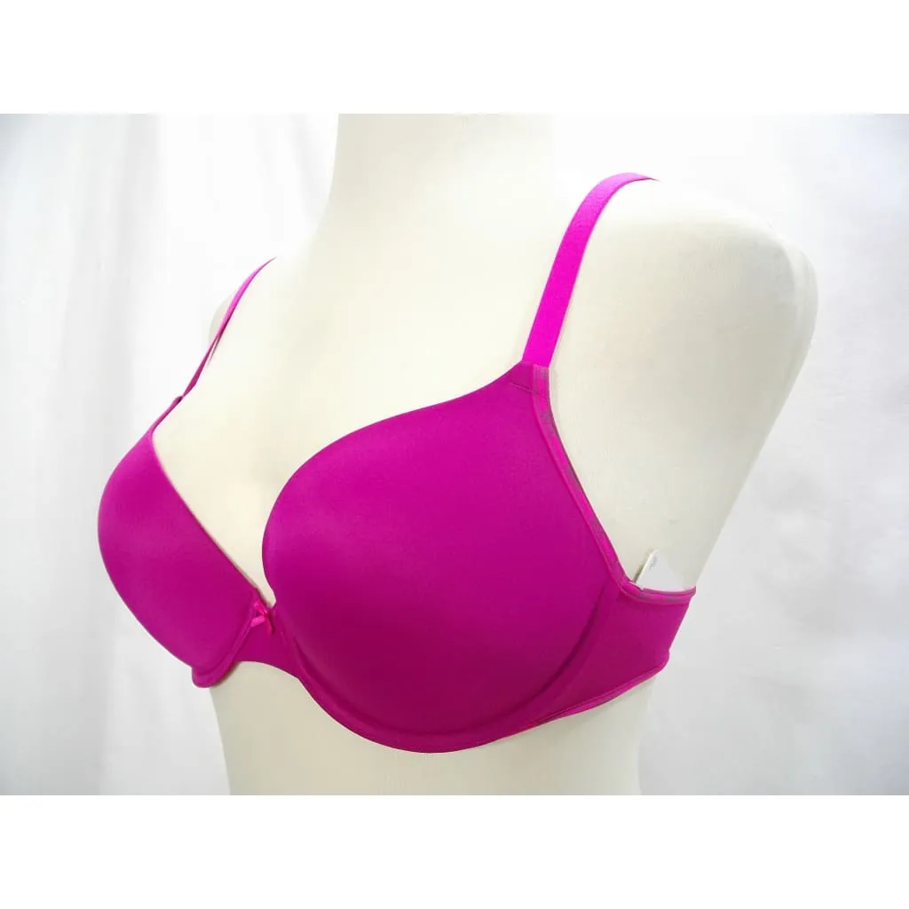 DKNY 458272 Heritage Logo Push Up Underwire Bra 32D Bordeau Disco Pink NWT