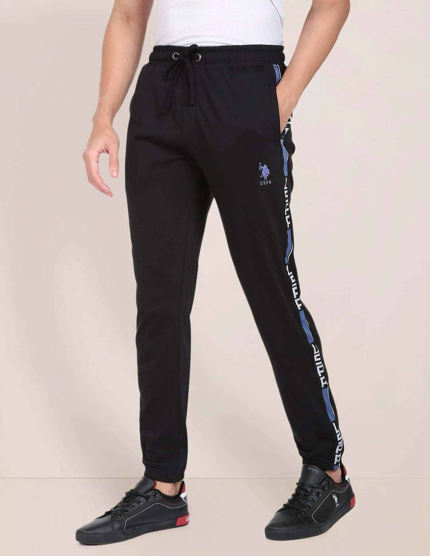 Drawstring Waist Brand Tape Joggers