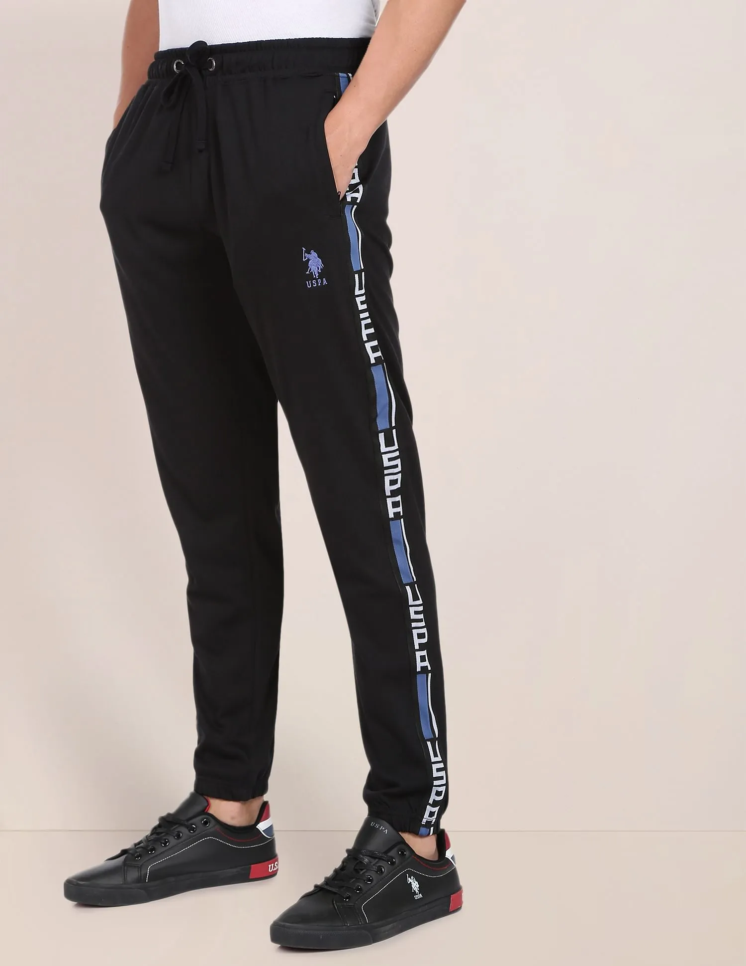 Drawstring Waist Brand Tape Joggers