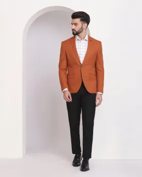 Formal Orange Textured Blazer - Sarwin