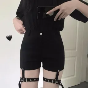 High Waist Shorts With Buckles