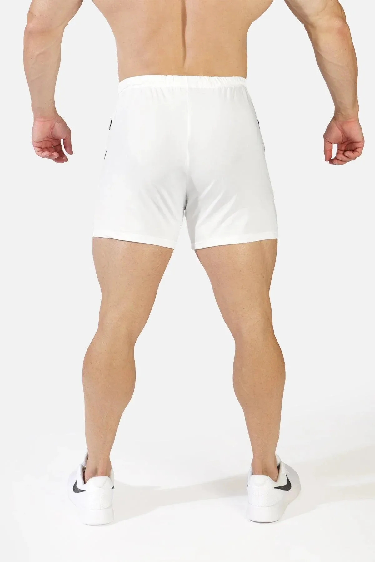 Jed North Agile 4" gym short w/zipper pockets white