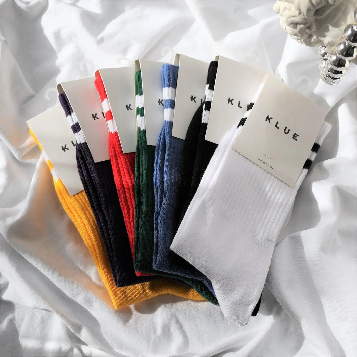 KLUE Organic cotton tennis socks white unisex