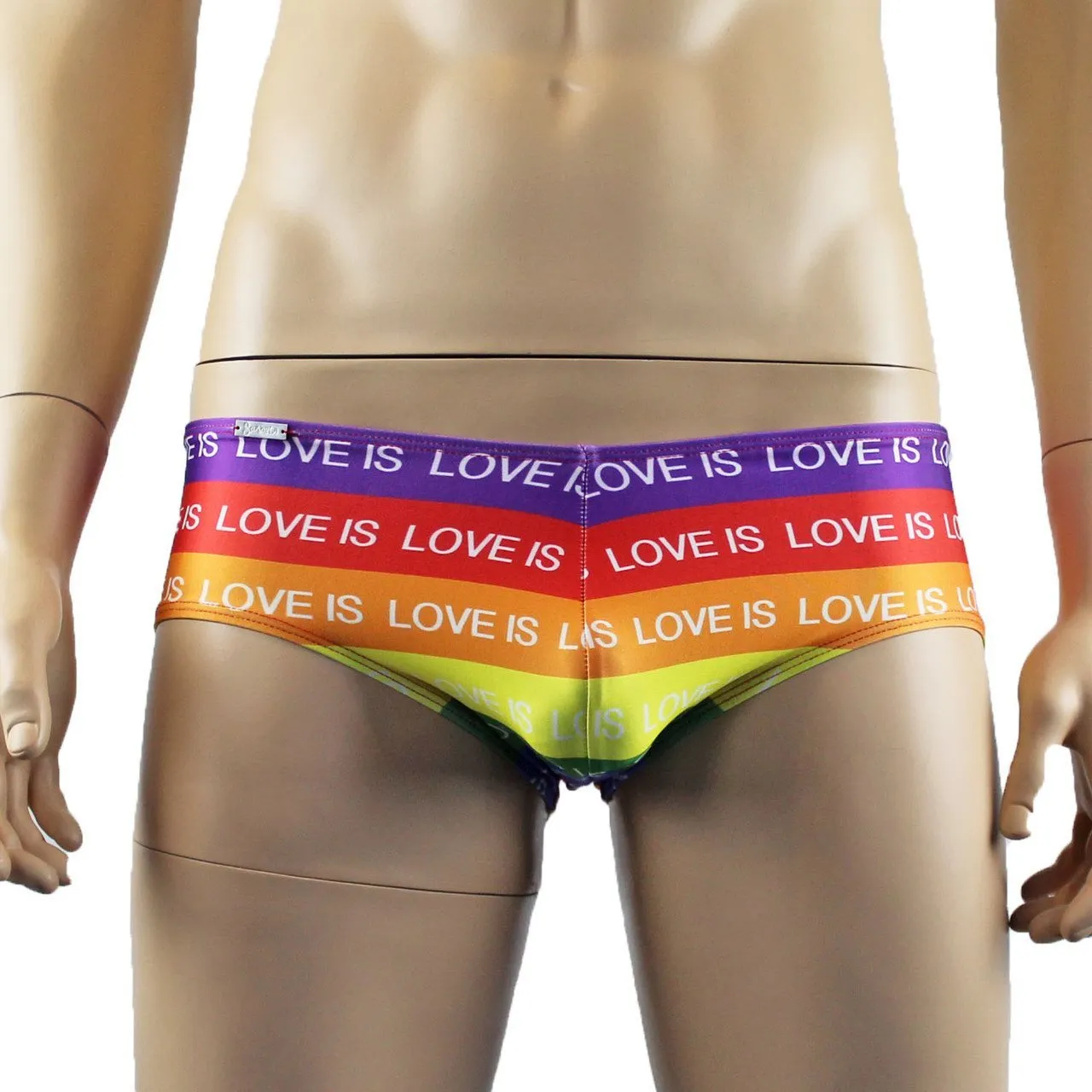 Mens Gay Pride Love Is Love Rainbow Mini Low Rise Boxer Shorts