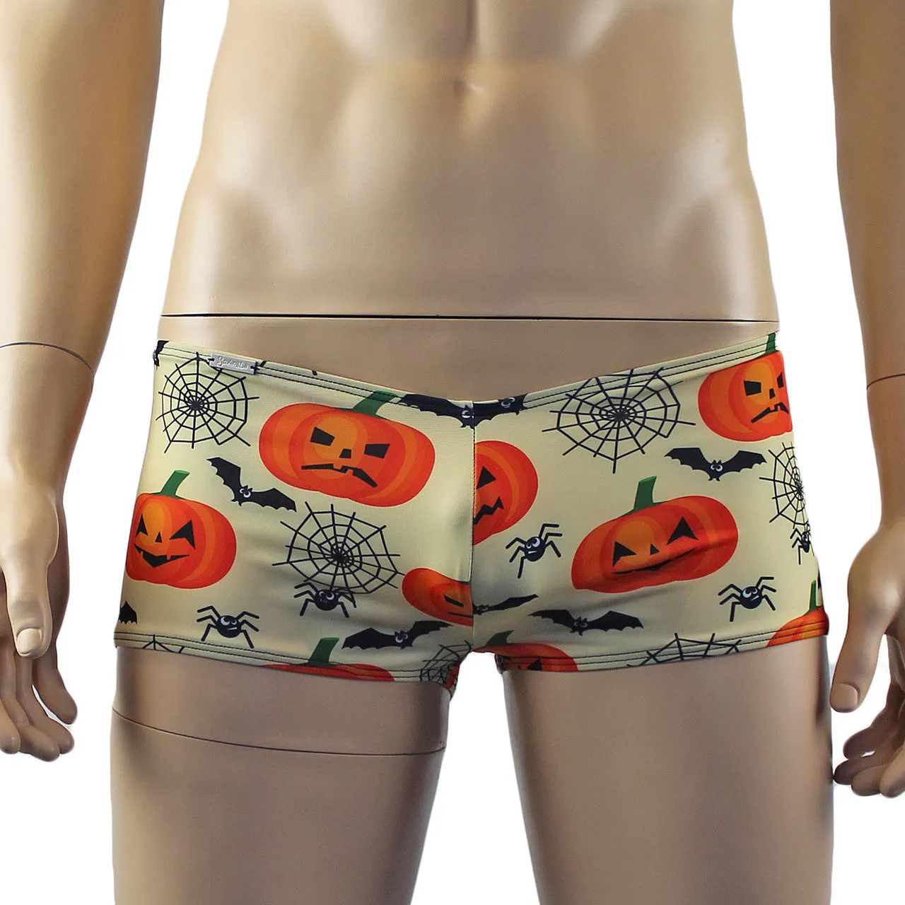 Mens Halloween Pumpkin Faces, Spiders and Bats Boxer Shorts