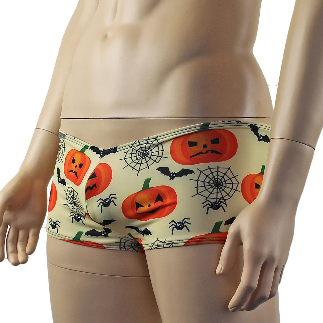 Mens Halloween Pumpkin Faces, Spiders and Bats Boxer Shorts