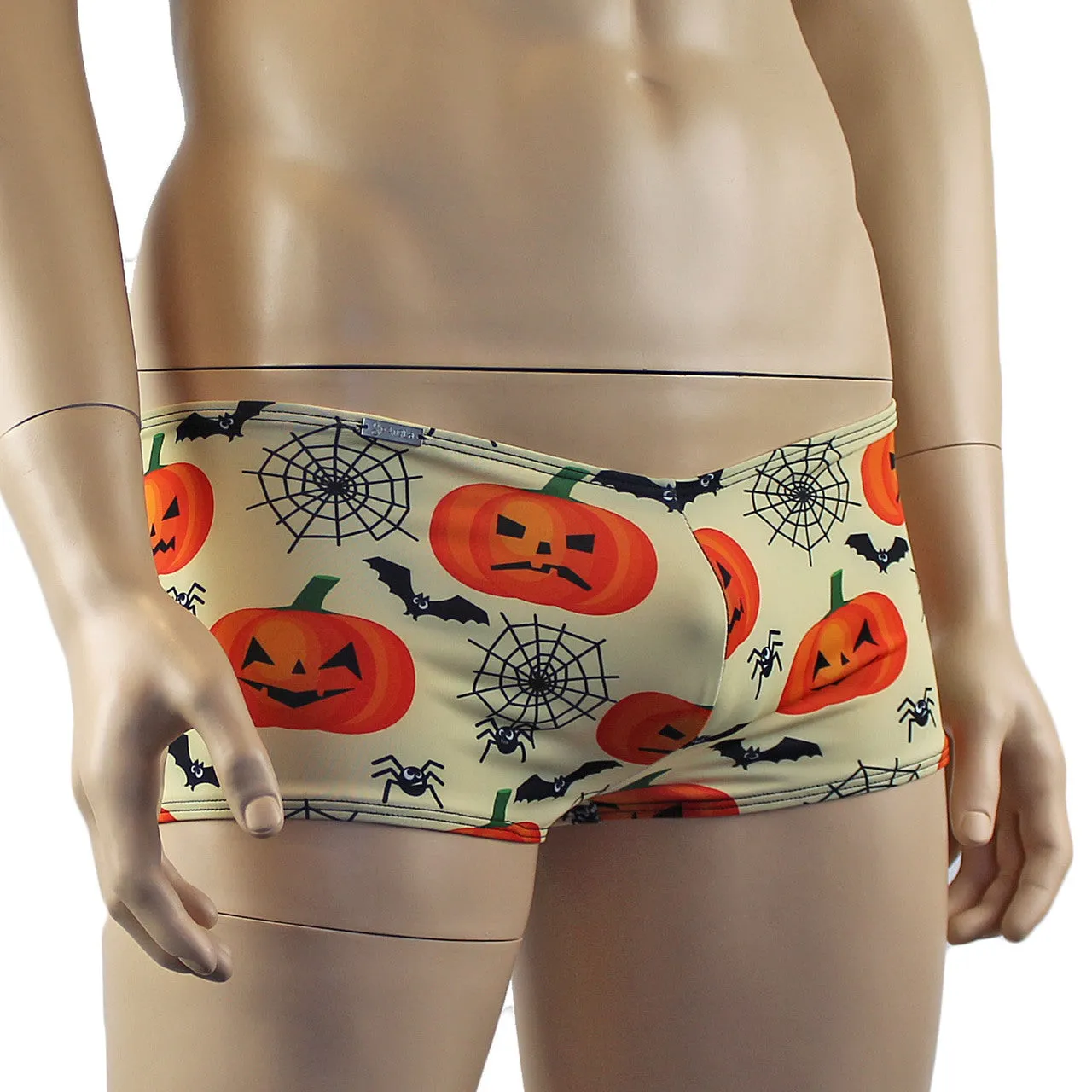 Mens Halloween Pumpkin Faces, Spiders and Bats Boxer Shorts