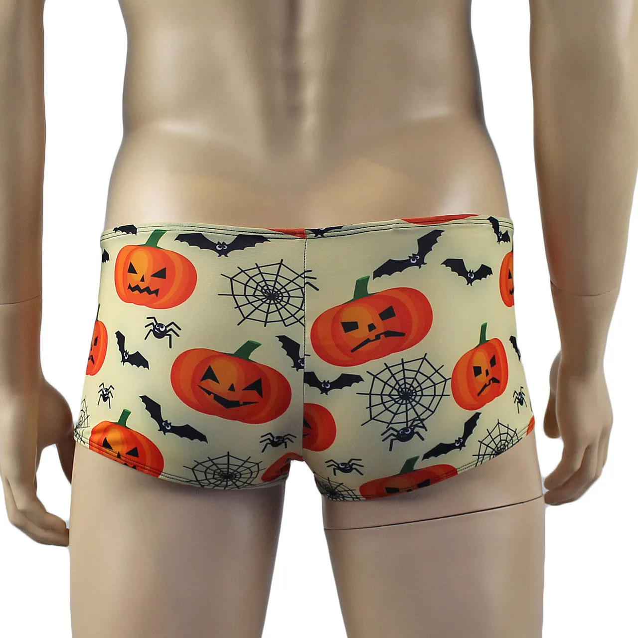 Mens Halloween Pumpkin Faces, Spiders and Bats Boxer Shorts