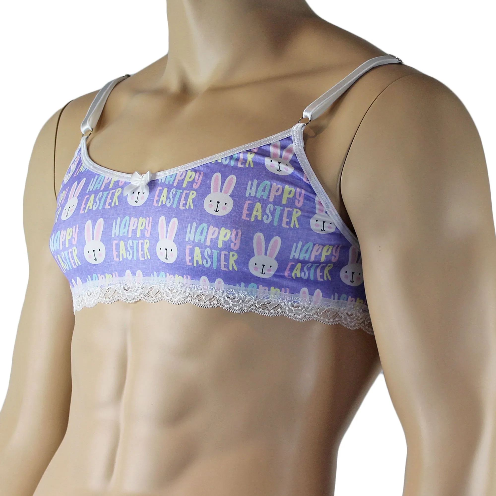 Mens Happy Easter Bunny Mens Lingerie Male Bra Top