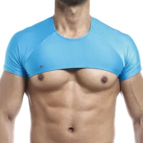 Mens Joe Snyder Stretch Spandex Posing Top with Cap Sleeves Turquoise