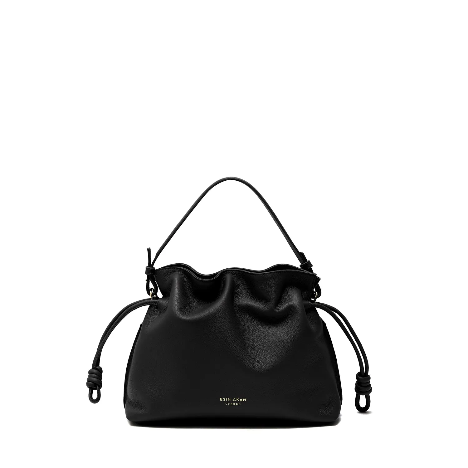 Midi Emma  Leather Crossbody Bag, Black