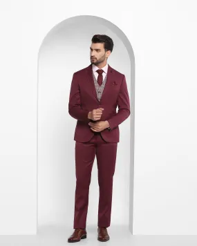 Multitude 6X Maroon Solid Formal Suit - Throne