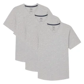 Organic V-Neck T-Shirt 3 Pack / Heather Grey