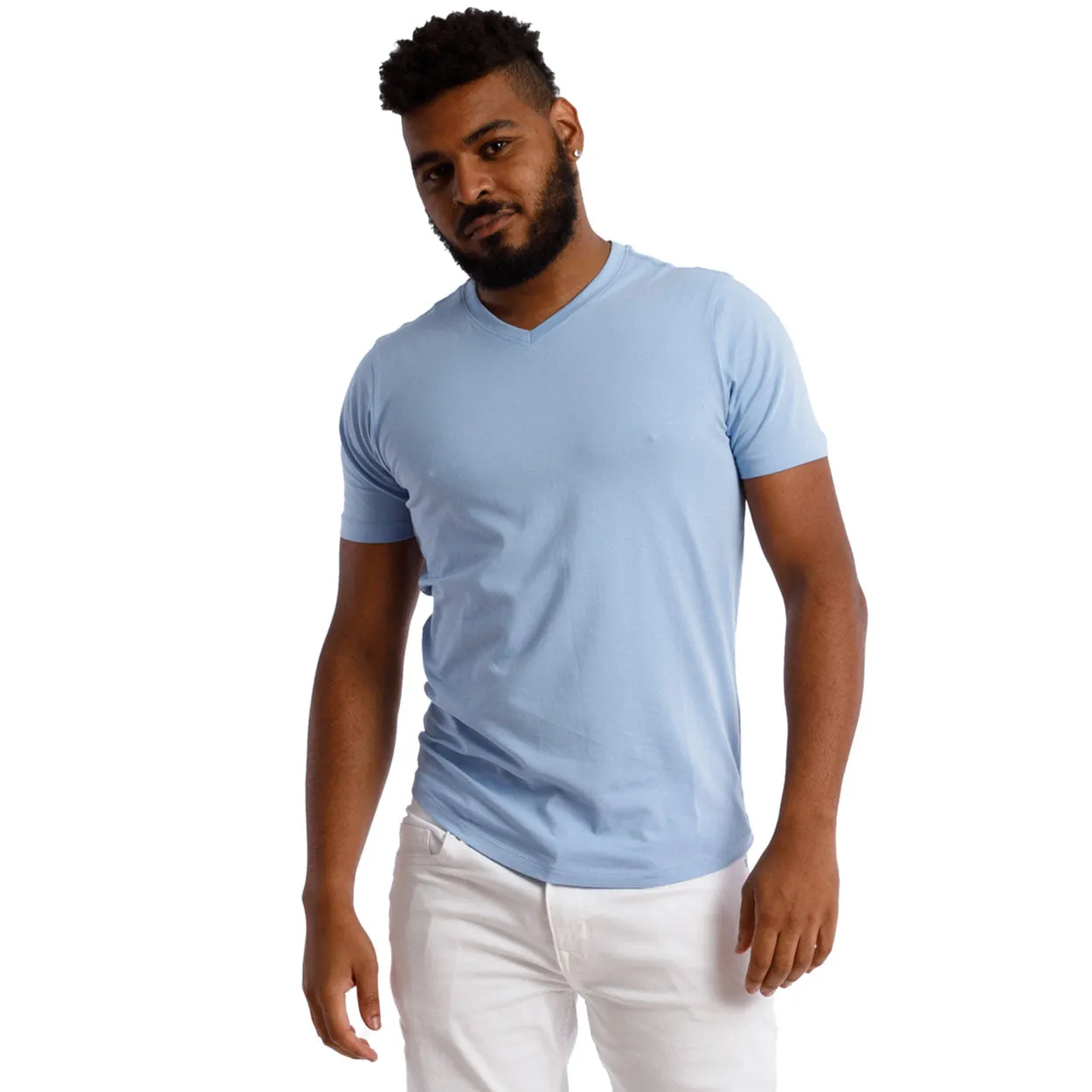 Organic V-Neck T-Shirt 3 Pack / Sky to Sea