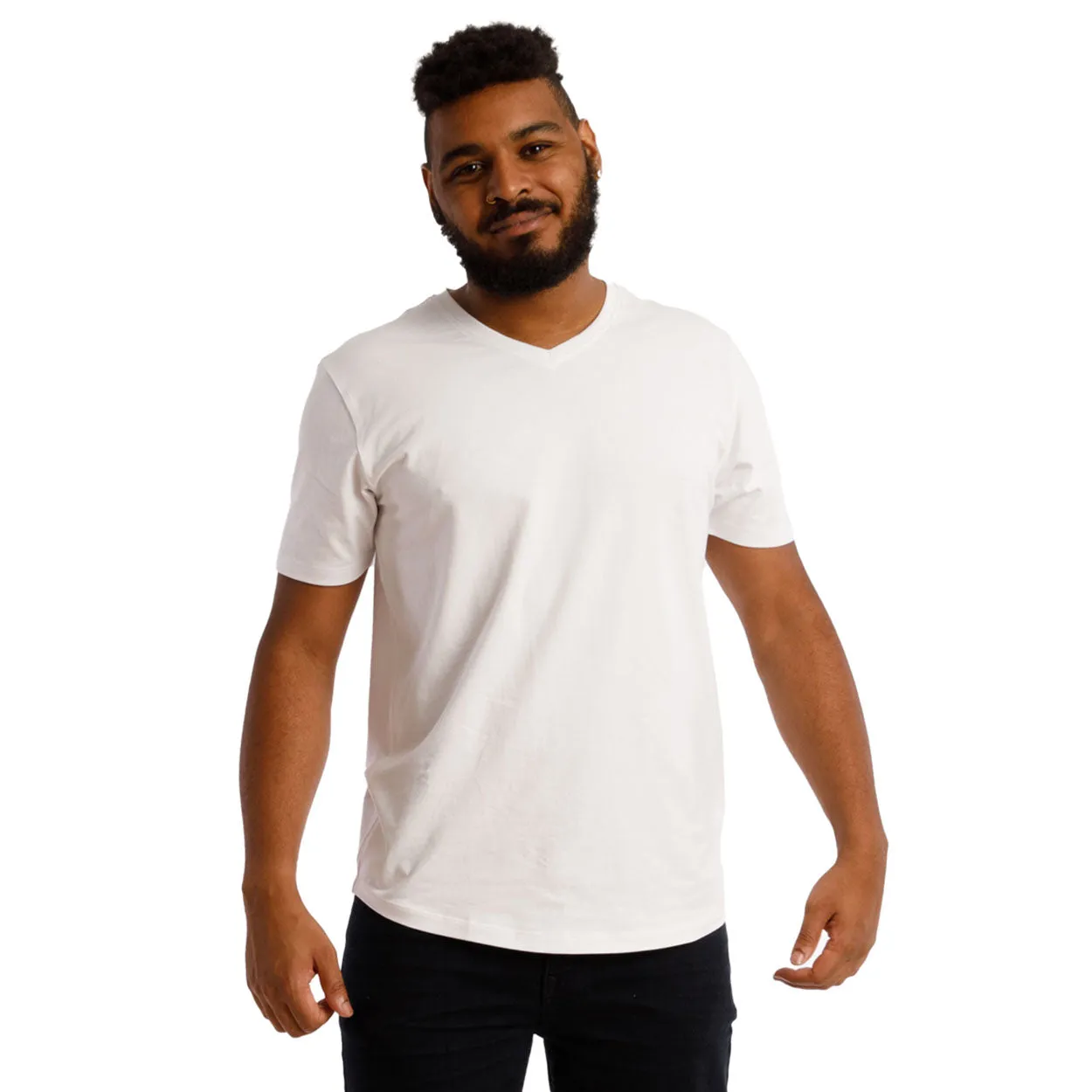 Organic V-Neck T-Shirt 3 Pack / White