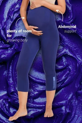 Super soft Bamboo Fibre Antimicrobial Seamless maternity capri-ISML004-Blueprint-