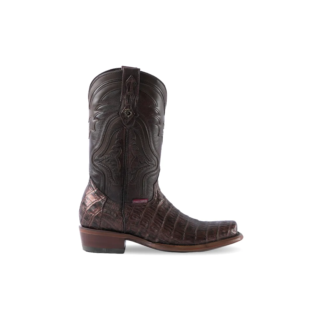 Texas Country Exotic Boot PS Caiman Belly Cola Paris LM10