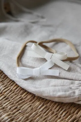 White & Cream Bow Headbands (2 pack)