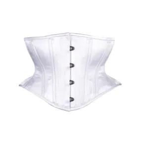 White Satin Corset, Hourglass Silhouette, Short